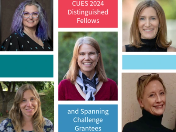 Composite headshots of 2024 CUES Fellows & Grantees from U of A's College of Social & Behavioral Sciences: Elizabeth Eadie, Jennifer Jenkins, Shelley Rodrigo, Shelley Staples, Christine Tardy