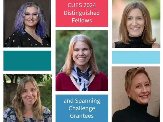 Composite headshots of 2024 CUES Fellows & Grantees from U of A's College of Social & Behavioral Sciences: Elizabeth Eadie, Jennifer Jenkins, Shelley Rodrigo, Shelley Staples, Christine Tardy